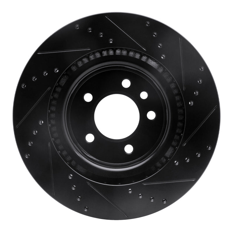 R1 Concepts R1 05-09 Land Rover LR3 Front Left Drilled & Slotted Black Brake Rotor