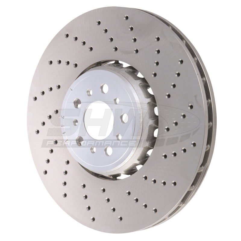SHW Performance SHW 2020+ BMW X3 M 3.0L Right Front Cross-Drilled Lightweight Brake Rotor (34118054826)
