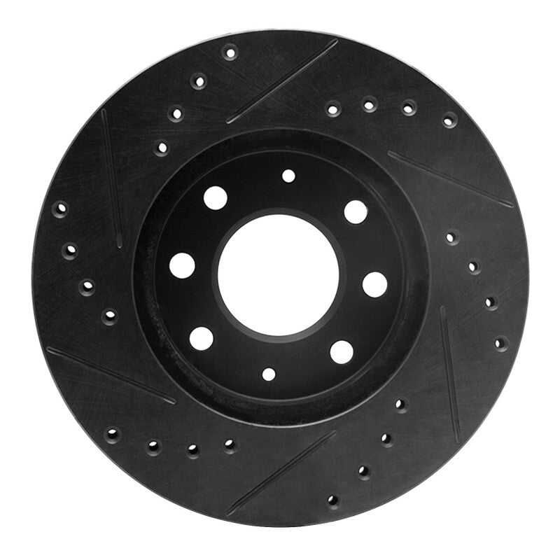 R1 Concepts R1 90-93 Mitsubishi Galant Front Right Drilled & Slotted Black Brake Rotor