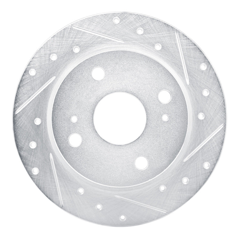 R1 Concepts R1 79-81 Toyota Celica Rear Right Drilled & Slotted Silver Brake Rotor
