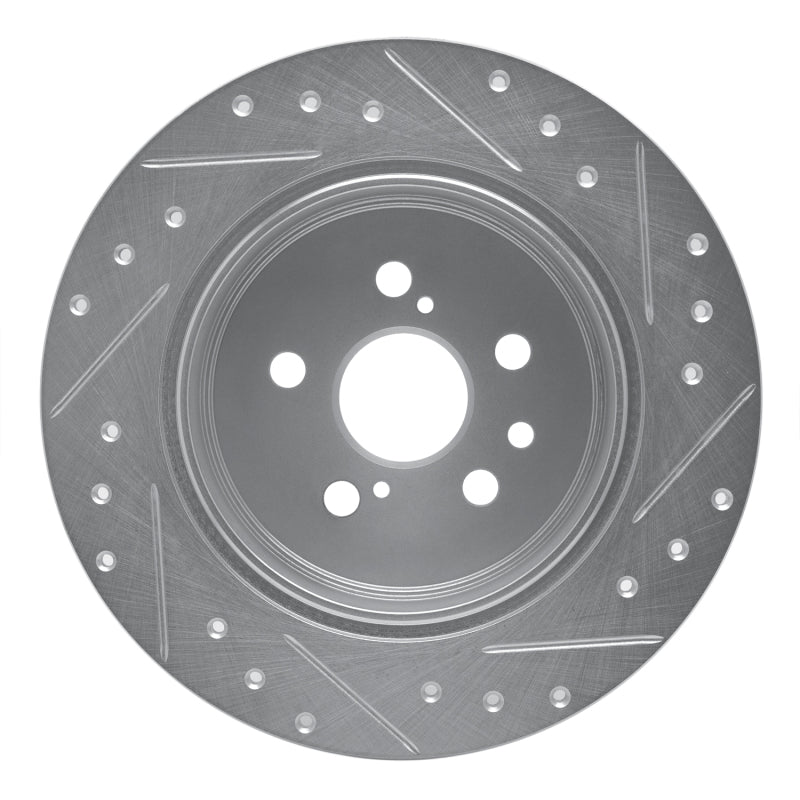R1 Concepts R1 90-93 Toyota Celica Rear Left Drilled & Slotted Silver Brake Rotor