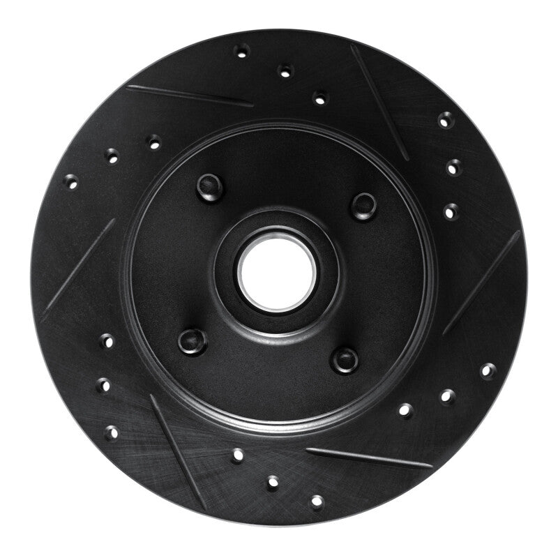 R1 Concepts R1 76-80 Buick SKYHAWK Front Right Drilled & Slotted Black Brake Rotor