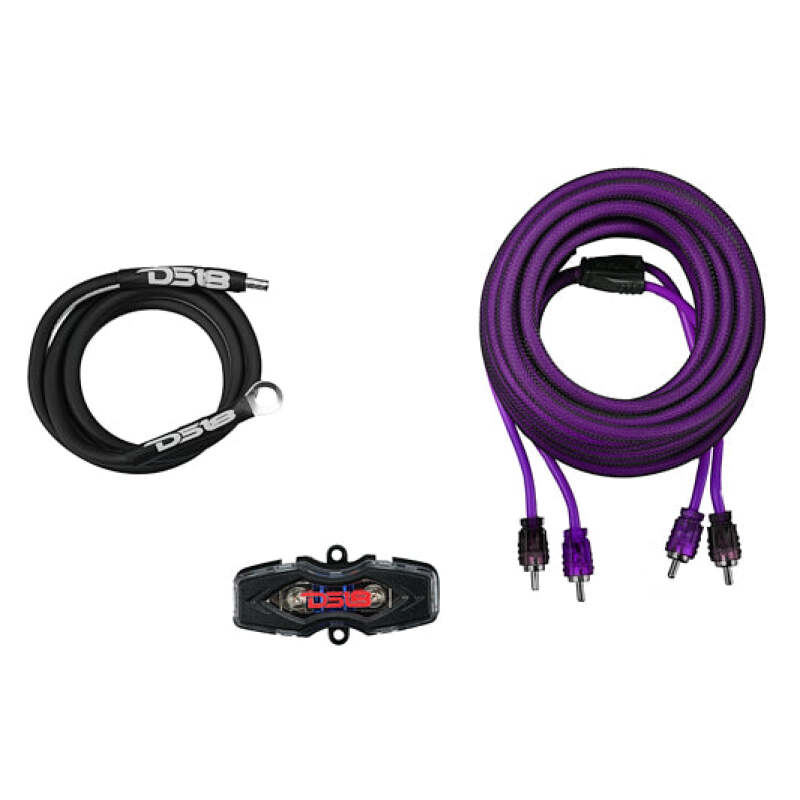 DS18 8-GA Amplifier Install Kit Advance- Purple