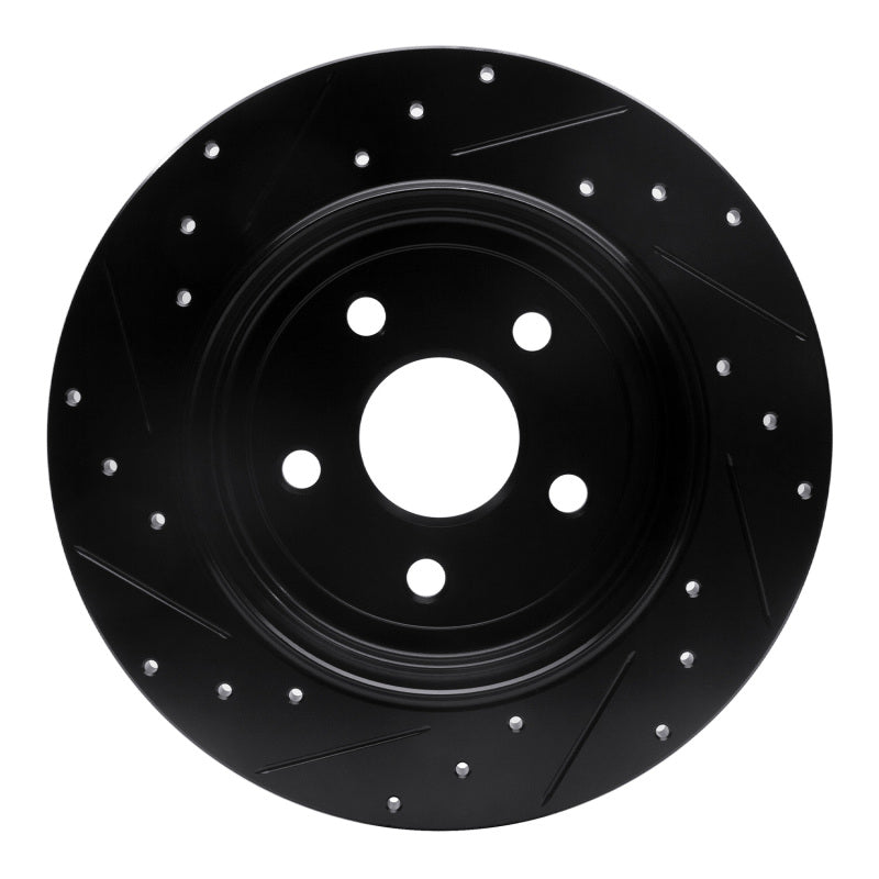 R1 Concepts R1 11-22 Dodge Durango Rear Right Drilled & Slotted Black Brake Rotor