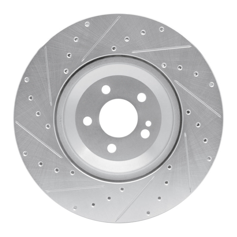 R1 Concepts R1 17-23 Mercedes-Benz E43 AMG Rear Right Drilled & Slotted Silver Brake Rotor