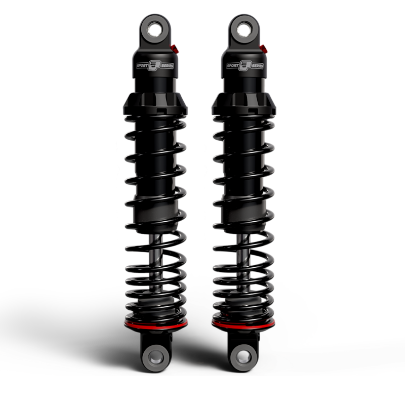 Progressive 06-09 Harley-Davidson Dyna 494 Series Heavy Duty Shocks 14.0in Bushing - Black