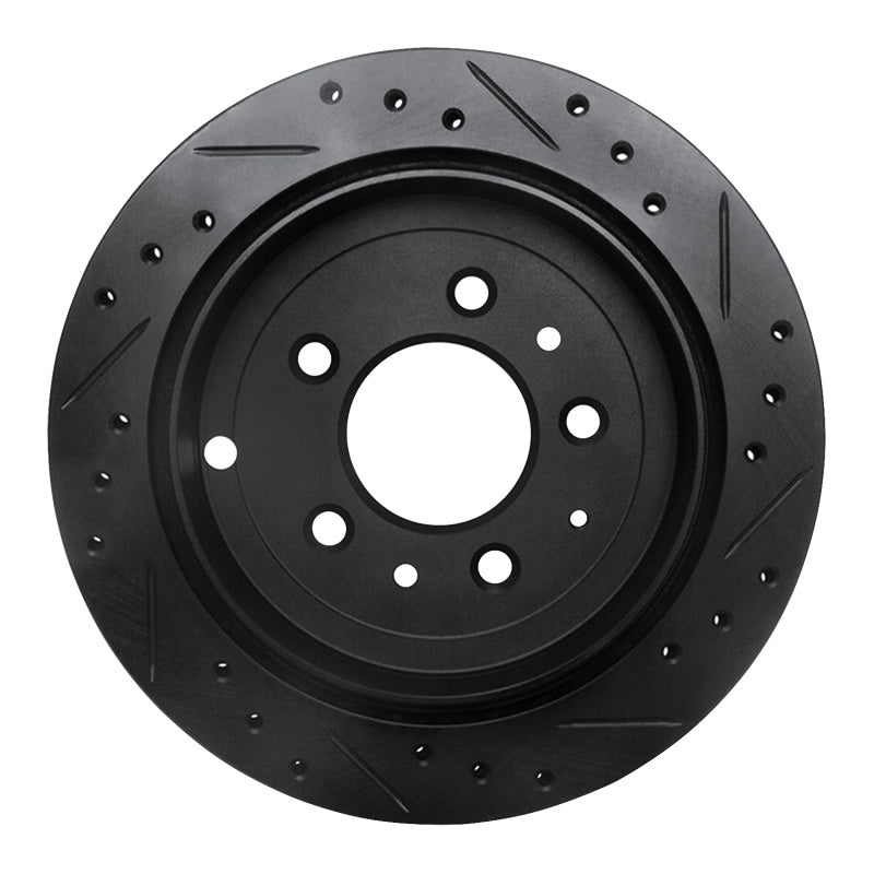 R1 Concepts R1 92-06 Mazda 929 Rear Left Drilled & Slotted Black Brake Rotor