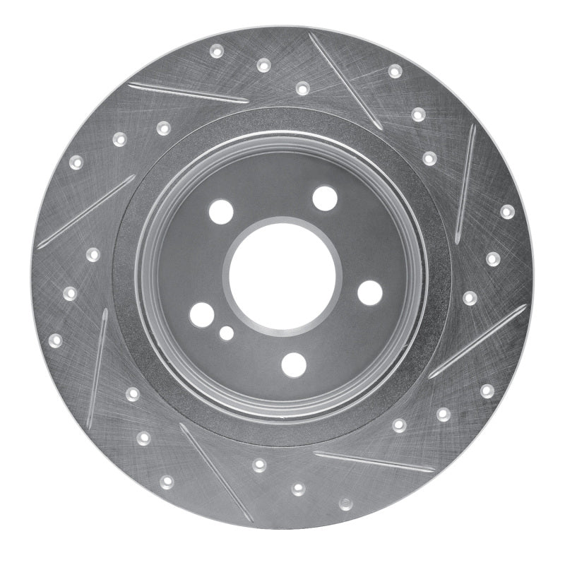 R1 Concepts R1 08-15 Mercedes-Benz C300 Sedan Rear Left Drilled & Slotted Silver Brake Rotor