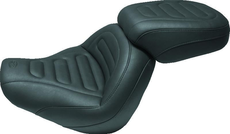 Mustang Motorcycle Mustang 18-21 Harley Fat Bob Standard Touring Solo Seat Trapezoid- Black