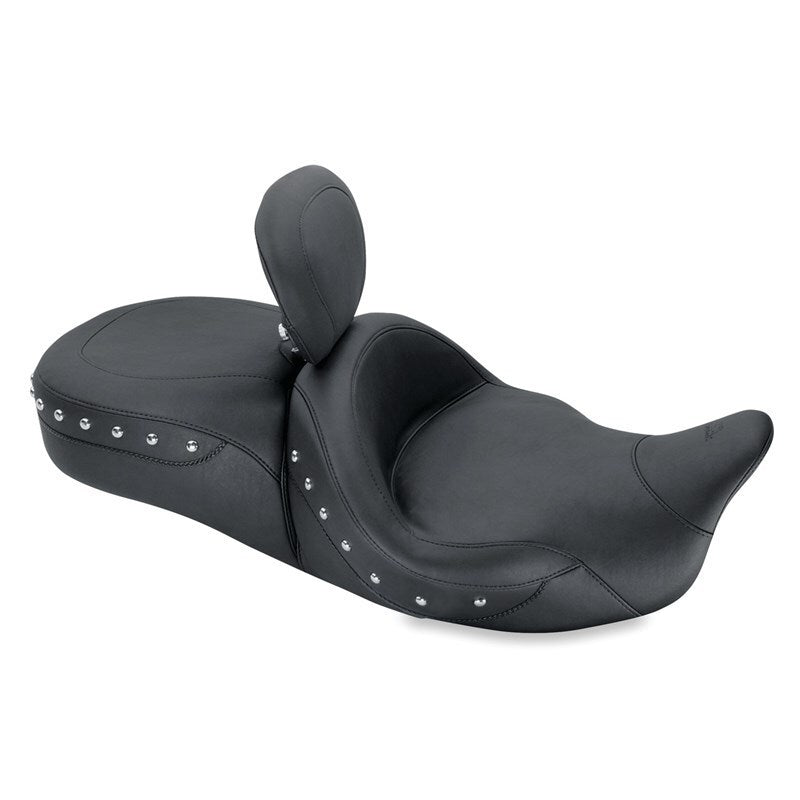 Mustang Motorcycle Mustang 08-21 Harley Electra Glide,Rd Glide,Rd King,Str Glide Touring Heated 1PC Seat Studs-Black