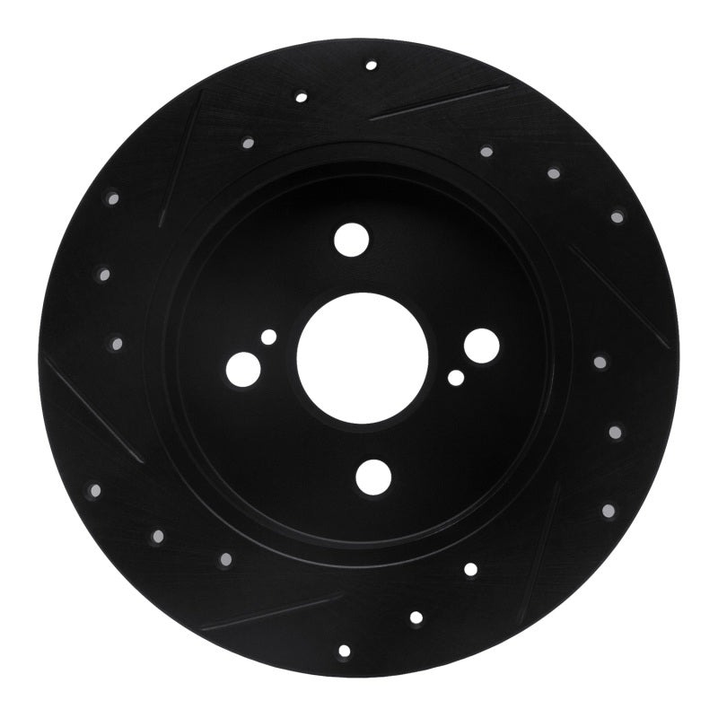 R1 Concepts R1 12-18 Toyota Yaris (USA/Canada) Rear Right Drilled & Slotted Black Brake Rotor