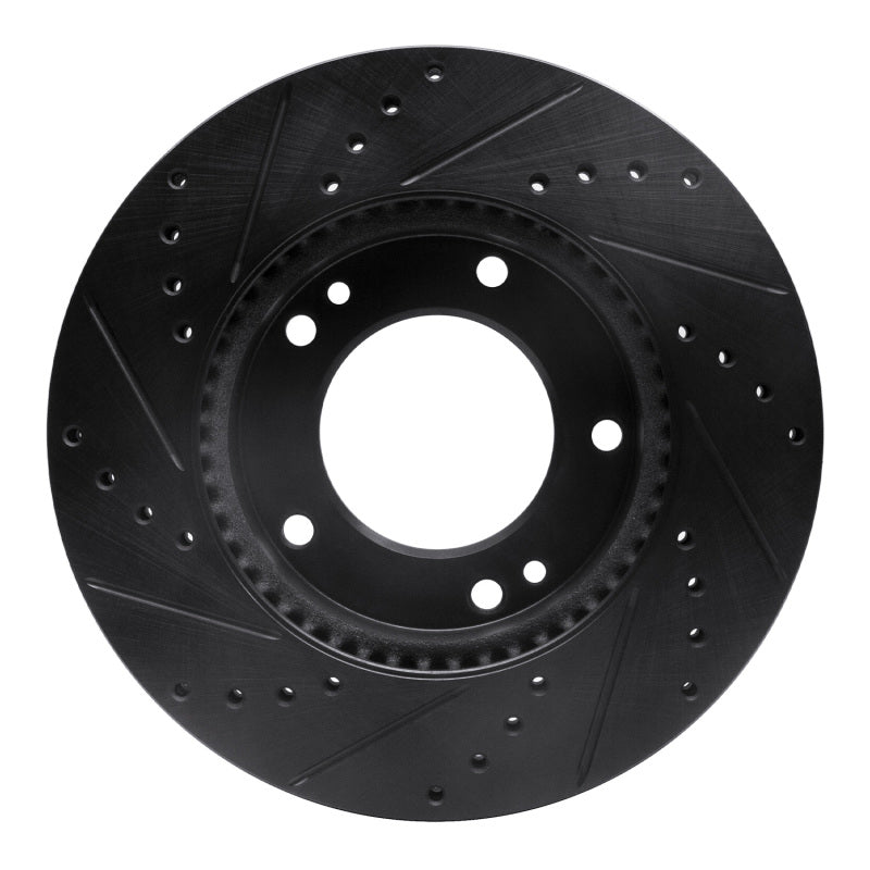 R1 Concepts R1 2007-2009 Kia Sorento Front Right Drilled & Slotted Black Brake Rotor