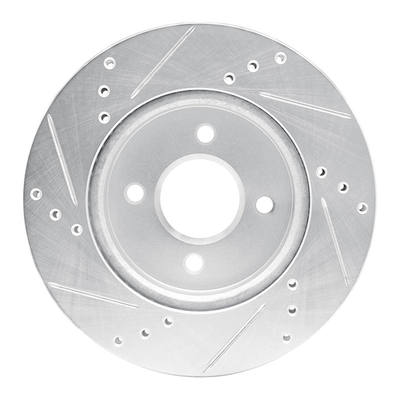 R1 Concepts R1 11-25 Nissan March (Mexico) Front Right Drilled & Slotted Silver Brake Rotor