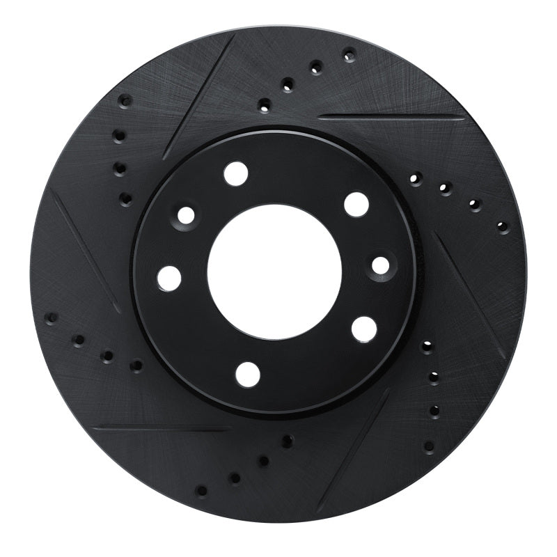 R1 Concepts R1 03-05 Kia Sedona Front Left Drilled & Slotted Black Brake Rotor