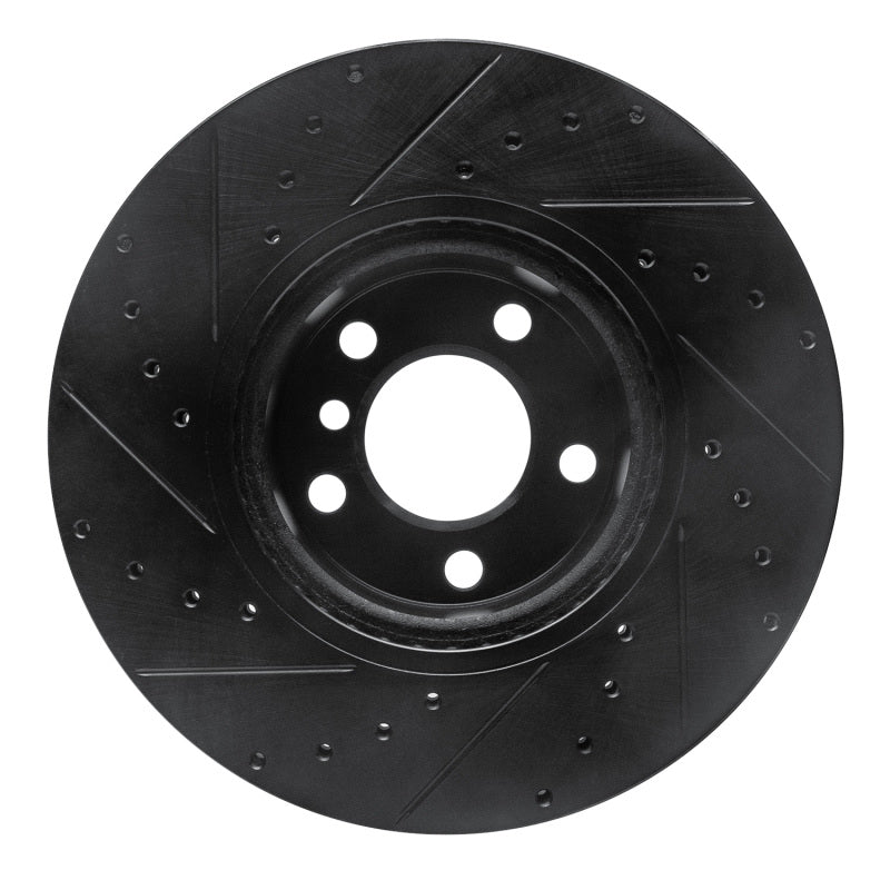 R1 Concepts R1 11-18 BMW X4 Front Right Drilled & Slotted Black Brake Rotor