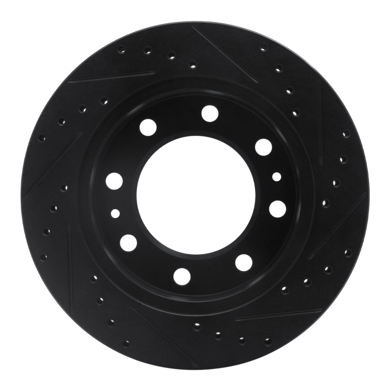 R1 Concepts R1 85-89 Chevrolet P30 Front Left Drilled & Slotted Black Brake Rotor