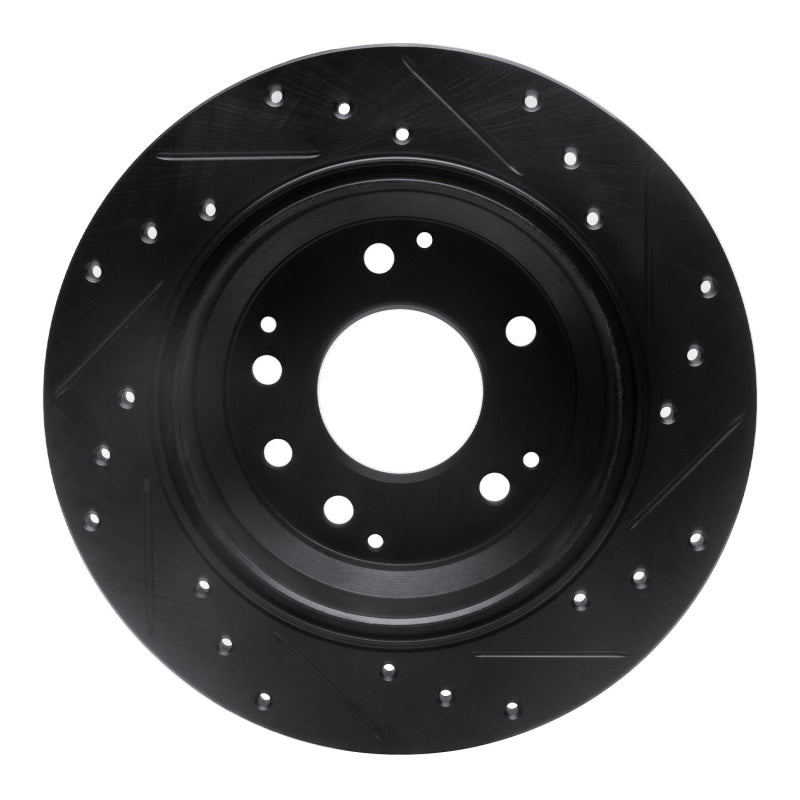 R1 Concepts R1 99-01 Acura RL Rear Left Drilled & Slotted Black Brake Rotor
