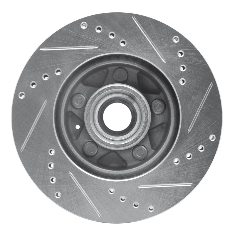 R1 Concepts R1 82-87 Volvo 740 Front Left Drilled & Slotted Silver Brake Rotor