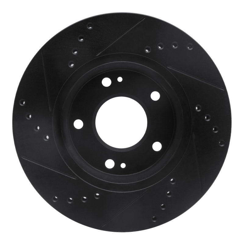 R1 Concepts R1 01-05 Hyundai Santa Fe Front Right Drilled & Slotted Black Brake Rotor