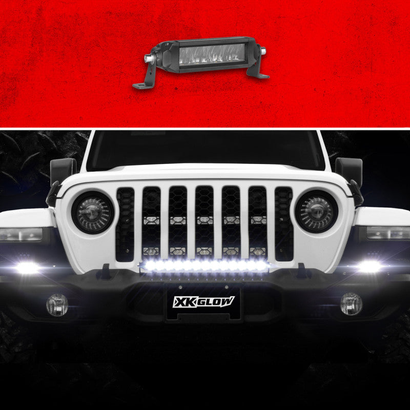 XKGLOW XK Glow Razor Light Bar Auxiliary High Beam Driving No Wire & Switch 6in