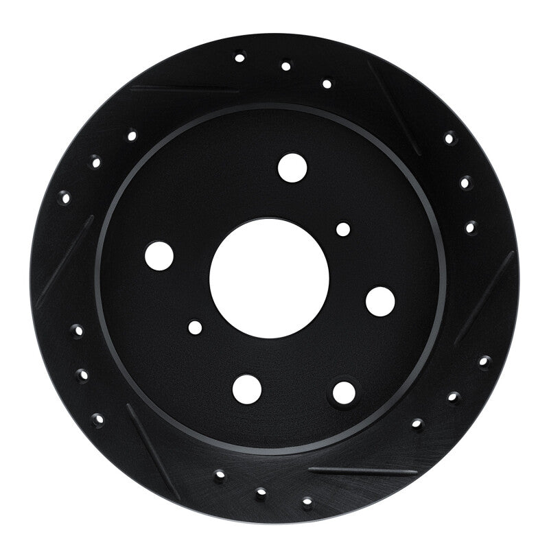R1 Concepts R1 83-84 Toyota Cressida Rear Right Drilled & Slotted Black Brake Rotor