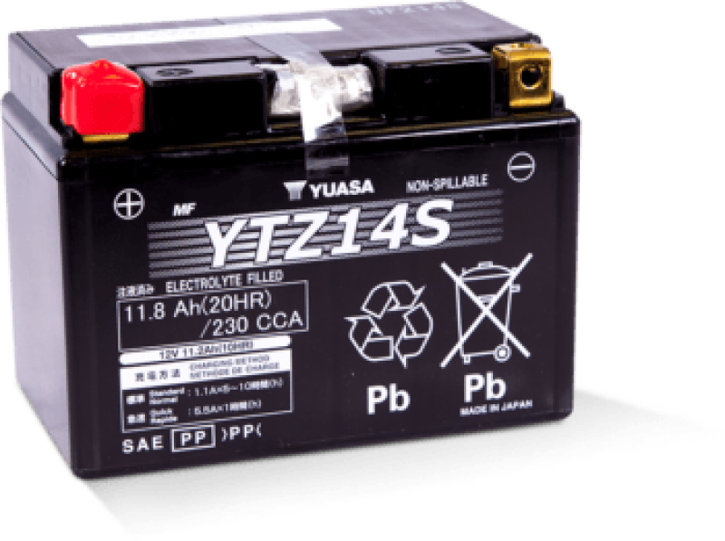 Yuasa Battery Yuasa YTZ14S Maintenance Free AGM 12-Volt Battery
