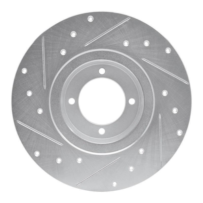 R1 Concepts R1 62-80 MG MGB Front Right Drilled & Slotted Silver Brake Rotor