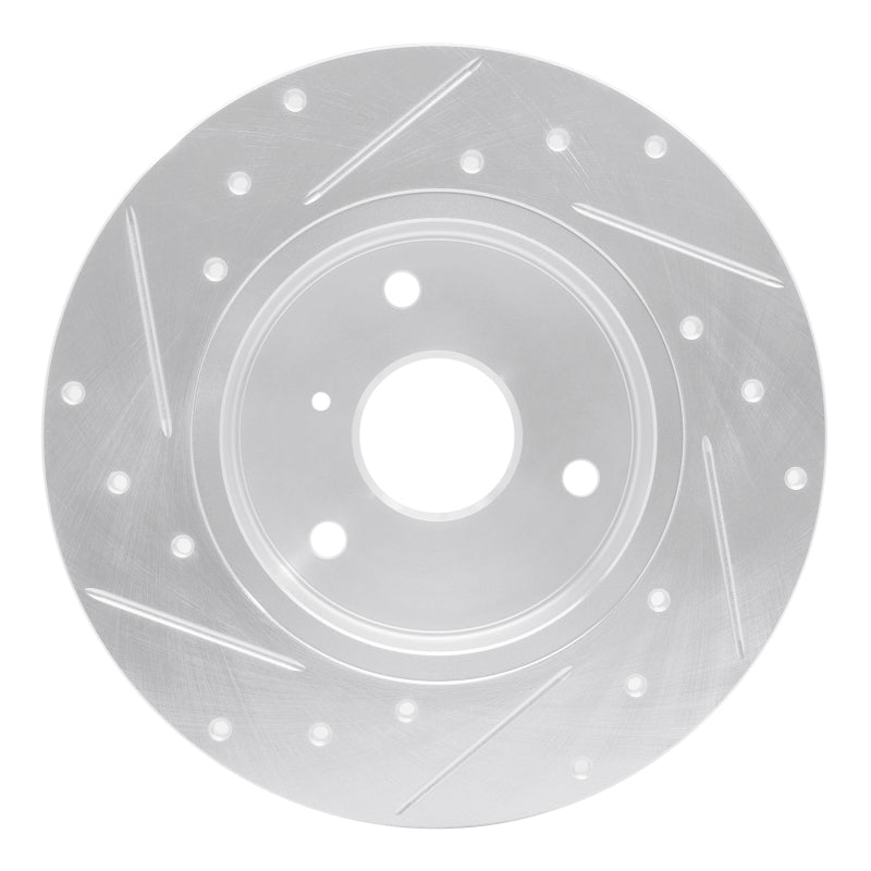 R1 Concepts R1 05-16 Smart Fortwo Front Right Drilled & Slotted Silver Brake Rotor