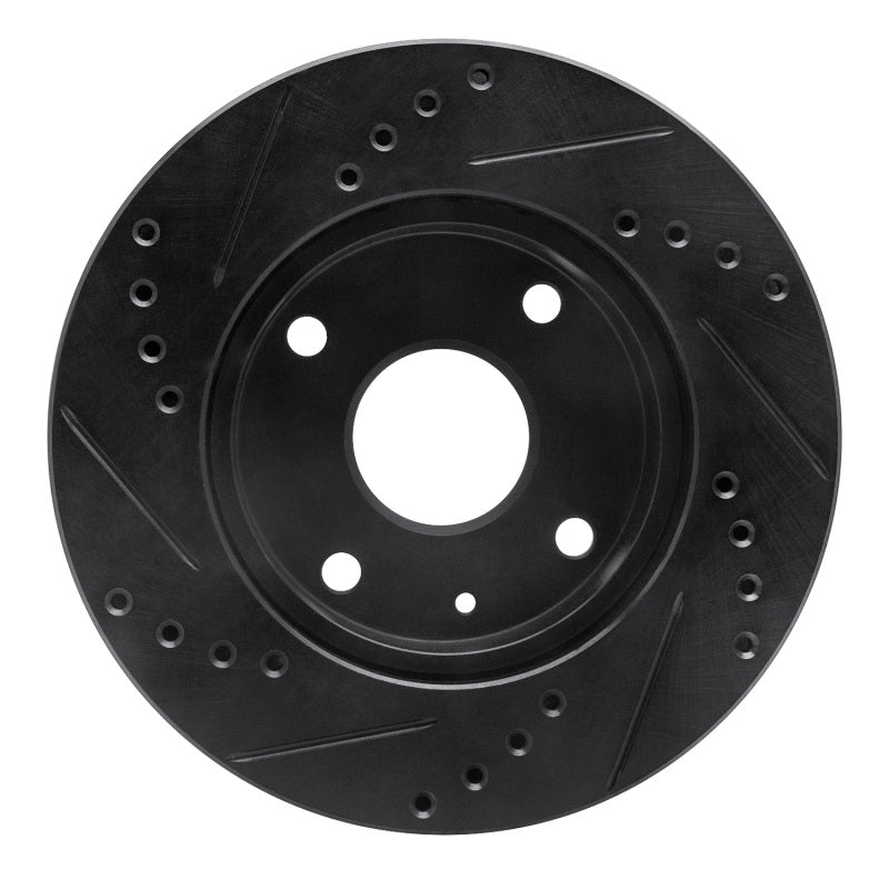R1 Concepts R1 04-10 Chevrolet Optra (Mexico) Front Right Drilled & Slotted Black Brake Rotor