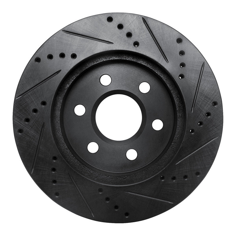 R1 Concepts R1 98-99 Cadillac DEVILLE Front Left Drilled & Slotted Black Brake Rotor