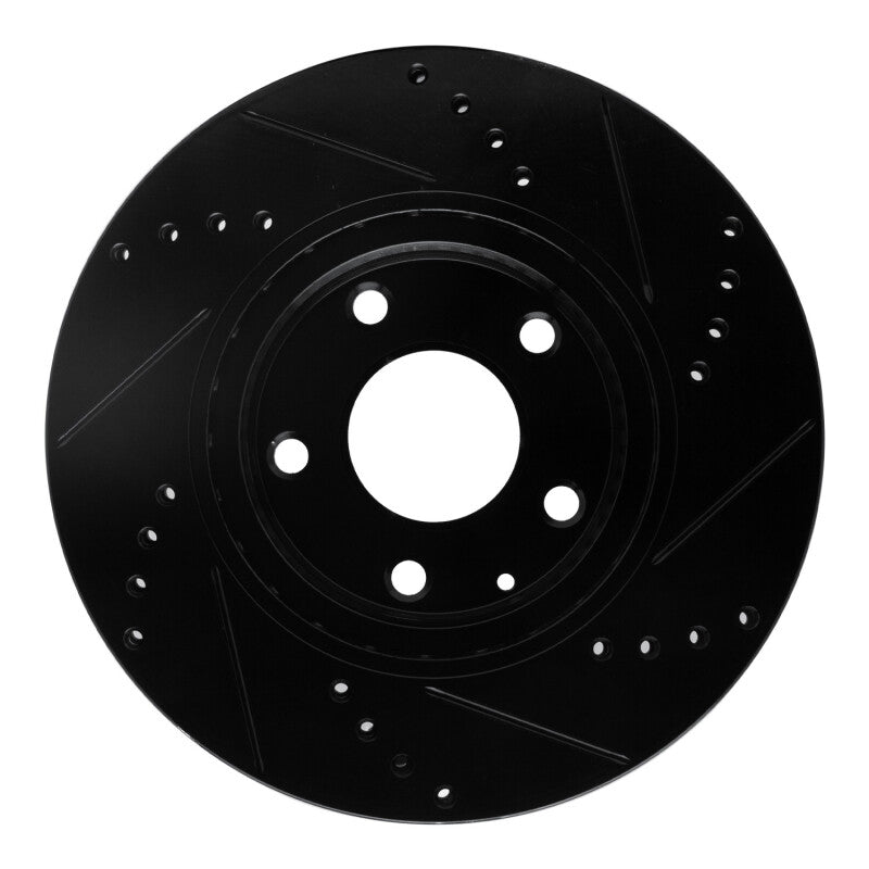 R1 Concepts R1 14-24 Mazda 3 Front Left Drilled & Slotted Black Brake Rotor