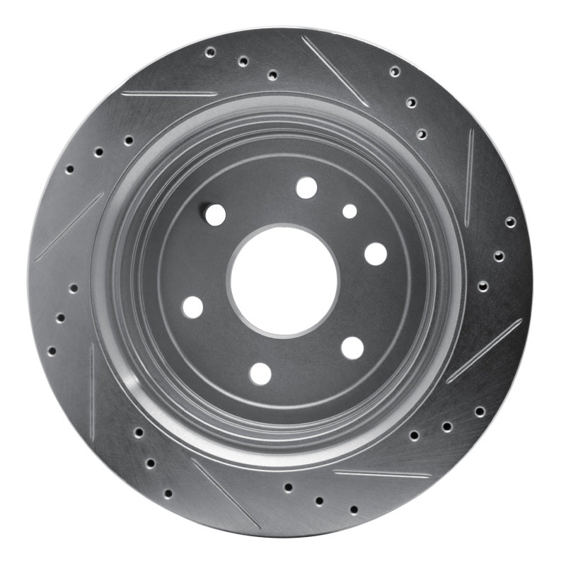 R1 Concepts R1 13-19 Cadillac XTS Rear Left Drilled & Slotted Silver Brake Rotor