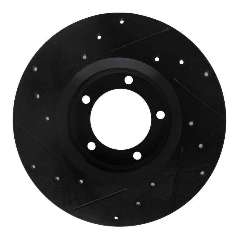 R1 Concepts R1 75-83 Toyota Pickup Front Right Drilled & Slotted Black Brake Rotor
