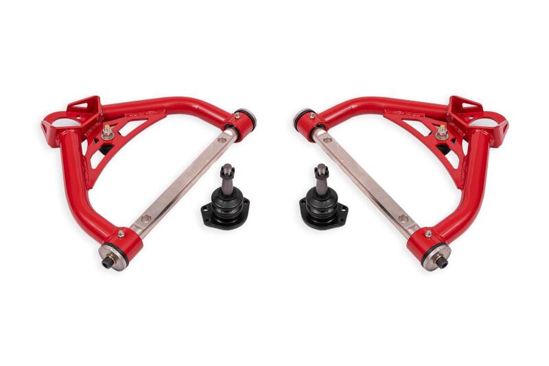 BMR Suspension BMR 70-81 Chevrolet Camaro Non-Adj. Upper A-Arms w/ 0.5in Tall Ball Joint (Delrin) - Red
