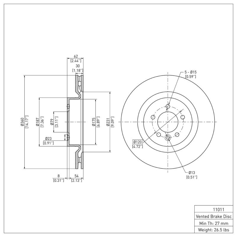 DFC 06-17 Land Rover Range Rover Sport Front Brake Rotor