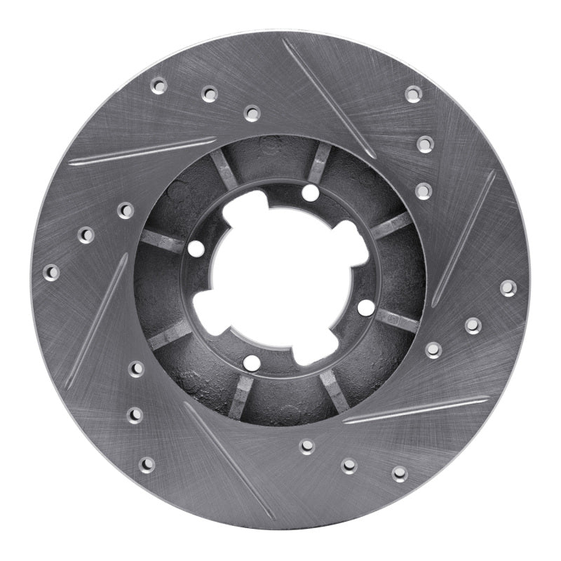 R1 Concepts R1 85-94 Subaru RX Front Left Drilled & Slotted Silver Brake Rotor