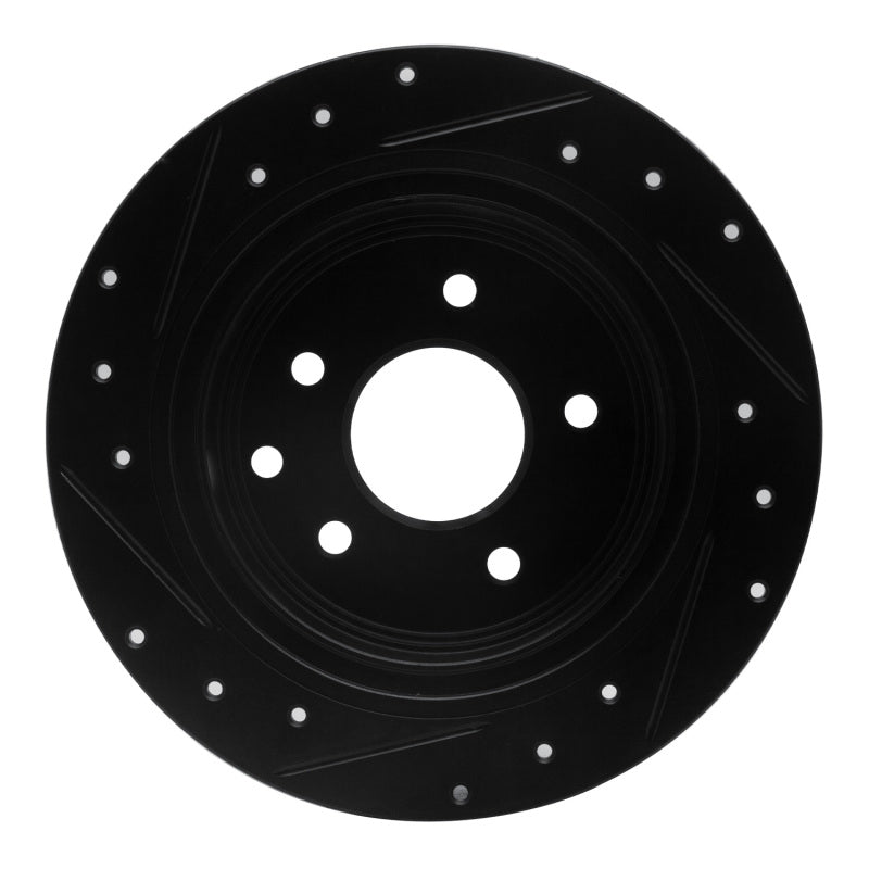 R1 Concepts R1 2002-2025 Nissan Juke Rear Right Drilled & Slotted Black Brake Rotor