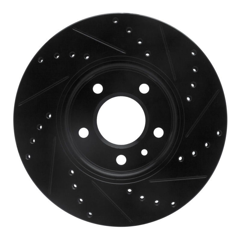 R1 Concepts R1 2011-2025 Buick Encore GX Front Left Drilled & Slotted Black Brake Rotor