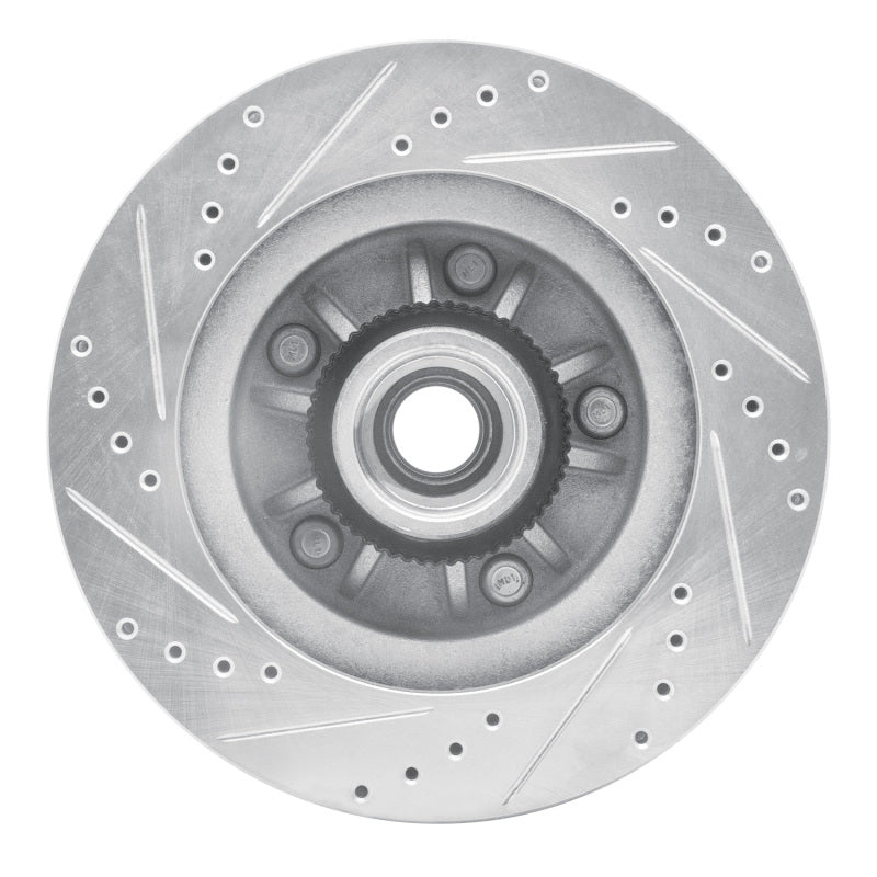 R1 Concepts R1 00-04 Ford F-150 RWD Front Right Drilled & Slotted Silver Brake Rotor
