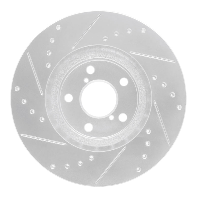 R1 Concepts R1 17-23 Subaru Impreza Front Right Drilled & Slotted Silver Brake Rotor