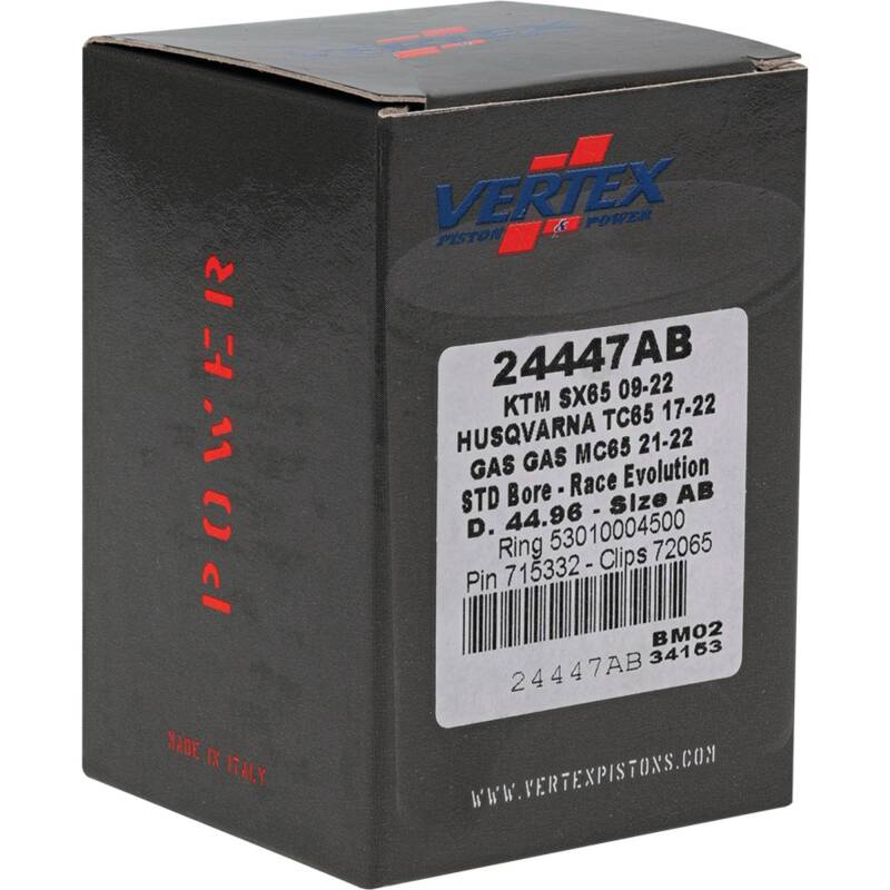 Vertex Pistons Vertex Piston 09-24 KTM 65 SX 65cc Cast Race Evolution Piston Kit