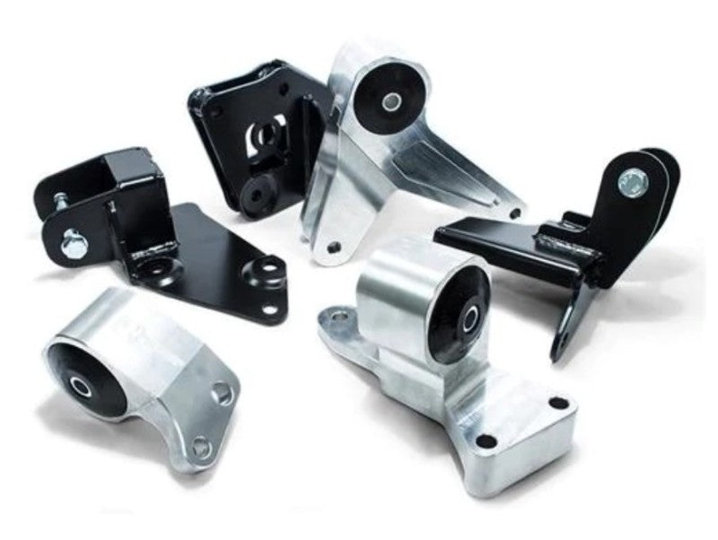 Innovative Mounts Innovative 96-00 Civic Billet Conversion K-Series Black Engine Mount Kit Solid Bushings