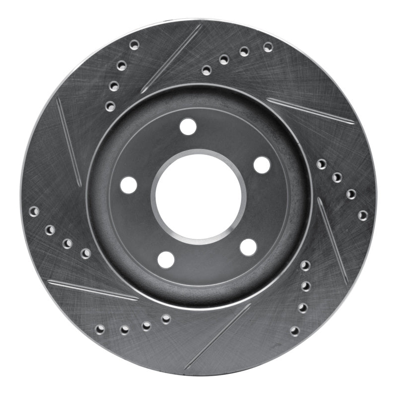 R1 Concepts R1 07-17 Dodge CALIBER Front Right Drilled & Slotted Silver Brake Rotor