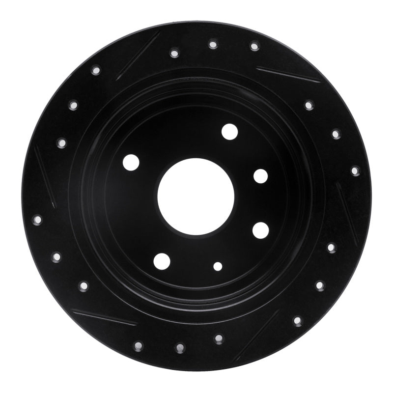 R1 Concepts R1 04-10 Chevrolet Optra (USA/Canada) Rear Right Drilled & Slotted Black Brake Rotor