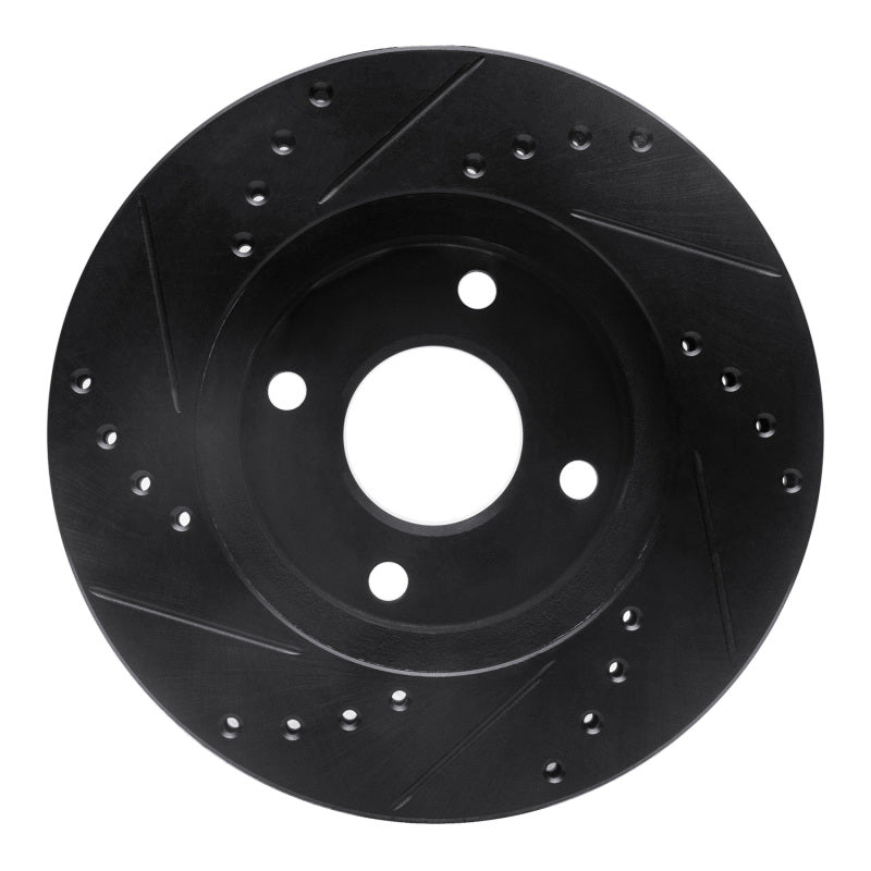 R1 Concepts R1 1995-2004 Ford CONTOUR Front Right Drilled & Slotted Black Brake Rotor