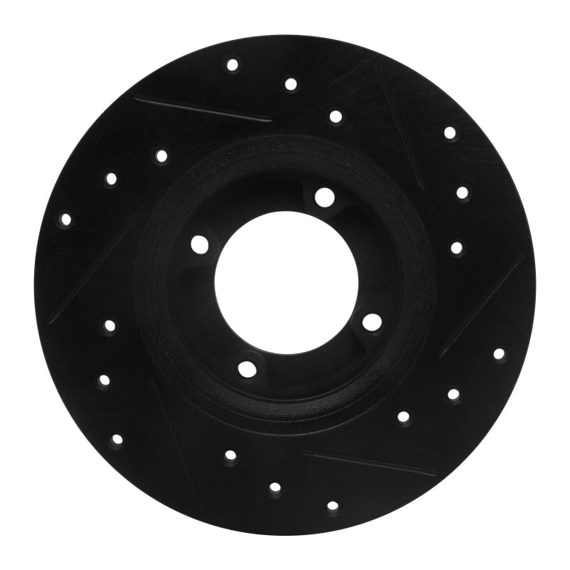 R1 Concepts R1 75-79 Toyota Corolla (US/Canada) Front Left Drilled & Slotted Black Brake Rotor