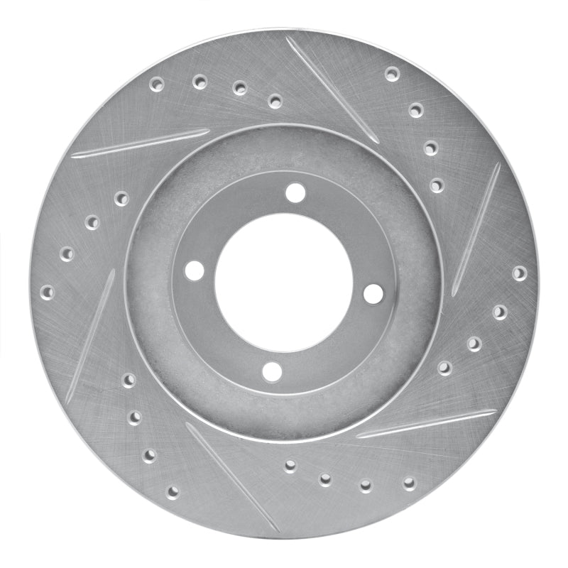 R1 Concepts R1 85-88 Toyota Cressida Front Left Drilled & Slotted Silver Brake Rotor