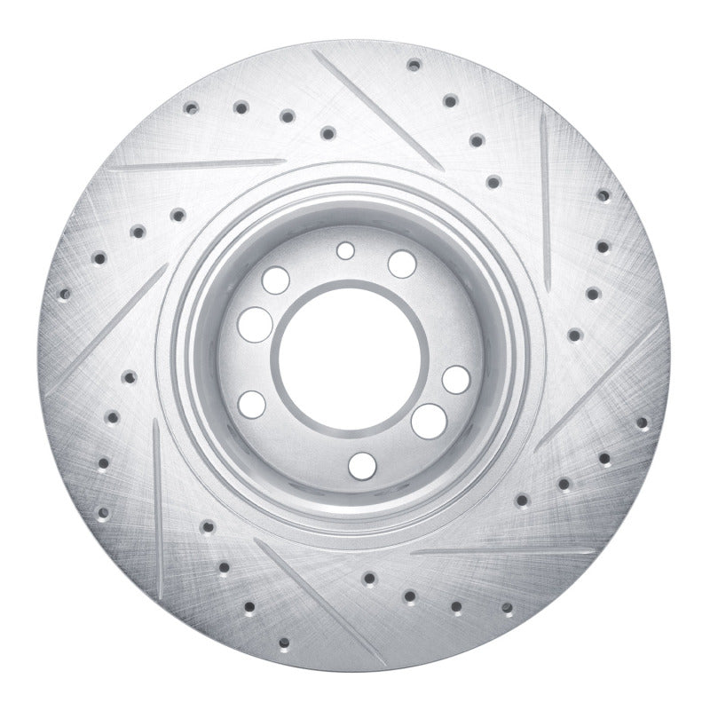 R1 Concepts R1 1991-1993 BMW M5 Front Left Drilled & Slotted Silver Brake Rotor