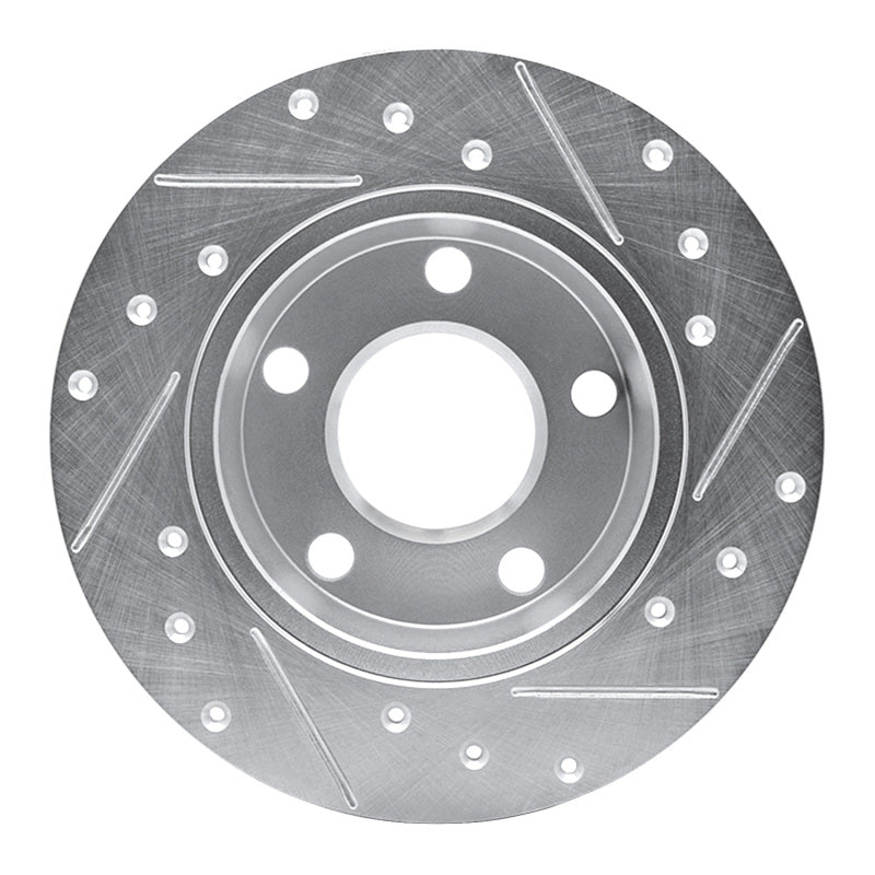 R1 Concepts R1 99-05 Audi A6 Quattro Rear Left Drilled & Slotted Silver Brake Rotor