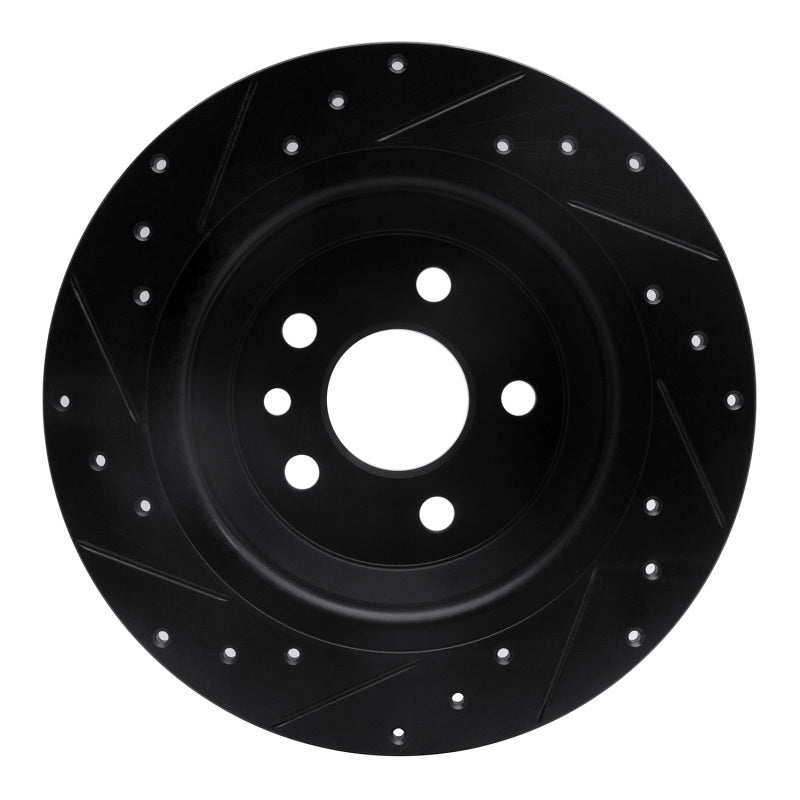 R1 Concepts R1 09-15 Ford Focus RS (Mexico) Rear Right Drilled & Slotted Black Brake Rotor